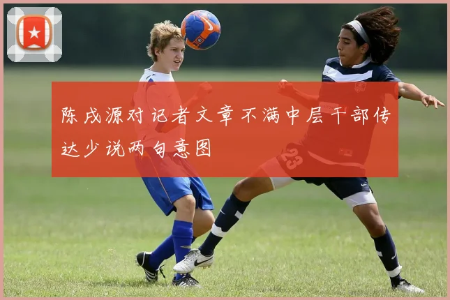 陈戌源对记者文章不满中层干部传达少说两句意图